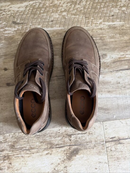 ECCO Fusion II Nubuck Leather Walking Comfort Cocoa Oxfords Men’s US 8.5 EU 42 main image 6